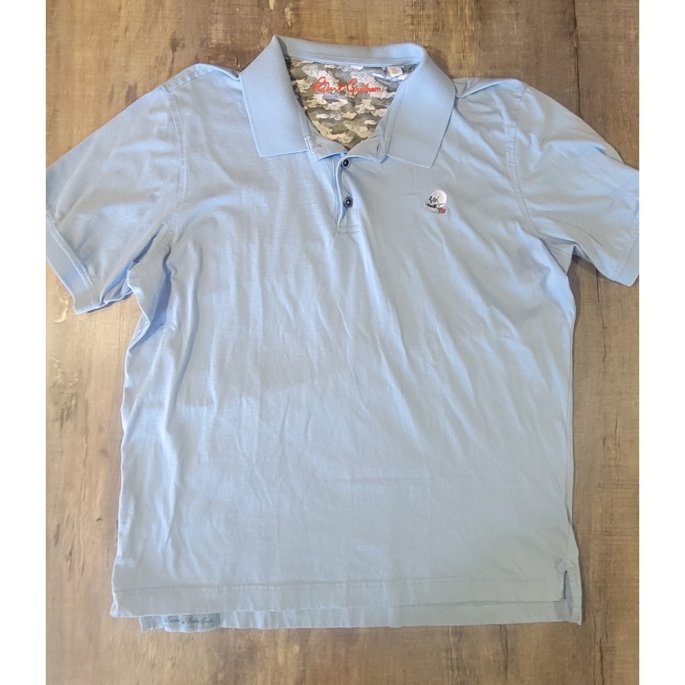 Robert Graham Men's‎ XL Classic Fit Blue Stone Trail 2 Short Sleeve Polo Shirt - Picture 6 of 14